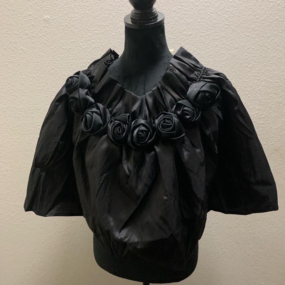 Elegant Black Floral Women's Top